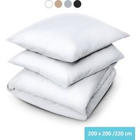 Dreamlab Bettbezugsset - 200 x 200/220 cm - Bettwäsche mit Kopfkissenbezug - Double - Four seasons - Mikrofaser - Off white – Bild 2