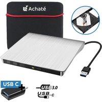 Achaté Externe CD/DVD Speler en Brander - USB 3.0 of USB C - Incl. Hoes + Kabel – Bild 2