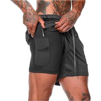 MW - L - Sportshorts - 2 in 1- Herren - Schwarz – Bild 2