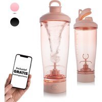 Nimma® Elektrischer Shake Cup - Mit Mixer - 700ml - Mit Pulverbehälter - USB Wiederaufladbar - Inklusive E-Book - Pink – Bild 2