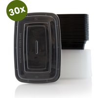 Nimma Meal Prep Trays - 30 Stück - 1 Fach Frischhalteschalen - Kunststoffschalen mit Deckel - 1L - Schwarz – Bild 2