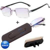 Shine Anti Blue Light Computerbrille 2.00 - Multifokale Displaybrille - Lesebrille für Damen und Herren - inkl. Zubehör – Bild 2
