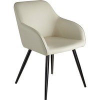 tectake - Stuhl Marilyn Stoff creme/schwarz – Bild 2