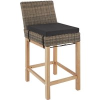 tectake - Barhocker Latina aus Korbgeflecht - Hochstuhl - Hocker - Küchenhocker - natur - 404801 - Poly-Rattan – Bild 2