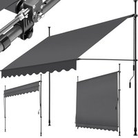 tectake - Klemmmarkise - Sonnenschirm - Markise - Verstellbar - Klemmmarkise - Sonnenschirm Balkon - 250 x 120 cm - schwarz grau - Markise - 404962 – Bild 2