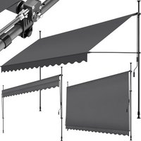 Tectake - Klemmmarkise - 404970 - Verstellbar - 400 x 180 cm - schwarz grau – Bild 2