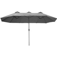 tectake - Doppelter Sonnenschirm Silia - Terrassen-Sonnenschirm - XXL-Sonnenschirm - grau - 404256 – Bild 2