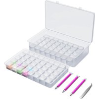 Rubye® Aufbewahrungsbox für Diamantmalerei - Sortierbox - Diamantmalerei für Erwachsene - Stifte - Pinzette - Aufbewahrungsbox 84 Boxen – Bild 2