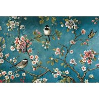 Rubye® Diamant-Malerei Erwachsene - Diamant-Malerei Kinder - Diamant-Malerei Komplettpaket - Vögel & Blumen - 40x30cm – Bild 2