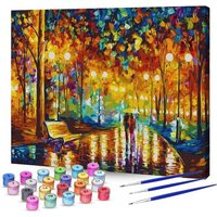 Rubye® Malen nach Zahlen Erwachsene - Romantischer Park - Inklusive Farbe und Pinsel - Leinwandmalerei - Farbe nach Zahlen - 40x50cm – Bild 2