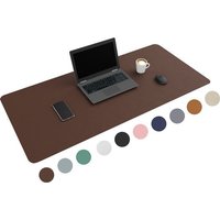 WURK Professionelle Schreibtischunterlage Kunstleder - Schreibtisch-Organizer - Inklusive Kabelclip - Dunkelbraun - 120x60 – Bild 2