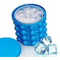 Shop-Story - Eiskübel/Eiswürfelbereiter - Getränkekühler - 2 in 1 Silikoneimer - Blau – Bild 2