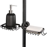 Goliving Doucherek Hangend - Doucherekje - Zonder Boren - Keukenrek - Gootsteen Organizer - Badkamer Accessoires - Dubbele Ruimte - Zwart – Bild 2