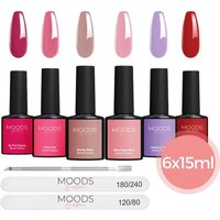 Moods Gellac 6-teiliges Set - Gel-Nagellack - 15ML - Inklusive Nagelfeile und Bokkepoot - Secret Dreams - Gellac - Nägel - Gellac Starter Pack - Chic Colours – Bild 2