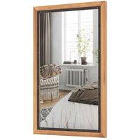 Rustikaler Holzspiegel Dekorativer Wandspiegel mit rechteckigem Rahmen und Rückwand 50 x 90 CM für Wohnzimmer Schlafzimmer Flur – Bild 2