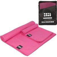 TRVLMORE Mikrofaser-Reisehandtuch-Set - 2 Stück - Klein (40 x 80 cm) & Groß (76 x 150 cm) - Mikrofaser - Pink – Bild 2