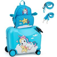 Coast 2er-Set Gepäck für Kinder - Kinderkoffer-Set Rollkoffer + Rucksack - Rollkoffer maximal 50KG - Rucksack maximal 8KG - Blau – Bild 2