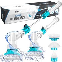 Strex Elektrische Reinigungsbürste - Kabellose Schrubbbürste - Schrubber - 3 Aufsätze - Teleskopstiel - Polierer mit leistungsstarkem Akku – Bild 2