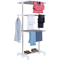 Avalo Wäscheständer - Trockenturm mit Rädern - 4 Ebenen - faltbar - Weiß – Bild 2