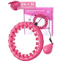 Nuvance - Verstellbarer Fitness-Hula-Hoop-Reifen mit Gewicht - 24 + 5 Glieder - Inkl. eBook - für Erwachsene und Kinder - Hula-Hoop-Reifen - Smart Hoop - Pink – Bild 2