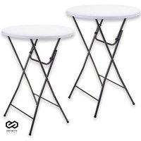 Infinity Goods 2 stabile Tische - Partytisch - stabil und wetterfest - klappbar - 80cm x 110cm - Party - Weiß/Grau – Bild 2