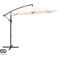 Infinity Goods Zweefparasol - 300CM - Incl. Kruisvoet - Waterdicht - Draai- en kantelbaar - Verstelbare Hoogte - Creme – Bild 2