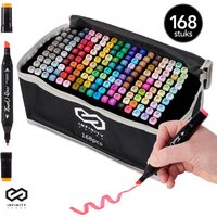 Infinity Goods Twinmarkers 168 Stück - Professionelle Alkoholmarker - Doppelseitige Spitze - Marker - Aufbewahrungstasche mit Halterung – Bild 2