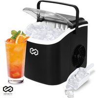 Infinity Goods Eiswürfelbereiter - 1.3L - Mit Eisportionierer - Selbstreinigungsfunktion - 12KG / 24U - 9 Würfel / 6 Min - Schwarz – Bild 2
