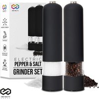 Infinity Goods Elektrisches Pfeffer- und Salzmühlen-Set - Pfeffermühle - Salzmühle - Einstellbares Mahlwerk - Gewürzmühle - Schwarz – Bild 2
