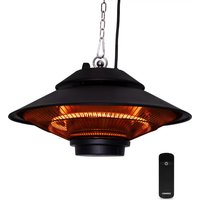 VONROC - Terrassenstrahler - Hängeleuchte & Infrarot - 1500 W - Ø50 x 10 cm - Schwarz – Bild 2