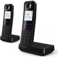 Philips Schnurlostelefon D2752B/12 - DECT - 2 Handteile - Haustelefon - Festnetz - Rufnummernerkennung - Schwarz – Bild 2