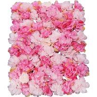 Fetcoi künstliche Blumen Dekoration - rosa + weiß - 60 x 40 x 2 cm – Bild 2