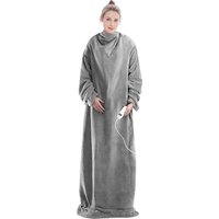 Goliving - Heizdecke mit Ärmeln - Waschbar - mit 9 Einstellungen und Timer - 195x125 cm -Grau – Bild 2