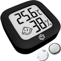 Ease Electronicz Hygrometer - Wetterstation - Luftfeuchtigkeitsmesser - Thermometer für Innenräume - inkl. Batterie und Klebestreifen – Bild 2