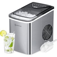 Kitchenwell Eiswürfelbereiter - 2L - 12kg/24 Stunden - Selbstreinigungsfunktion - Silber – Bild 2