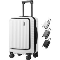 Pathsail - Handgepäck Koffer mit Fronttasche - inkl. TSA-Schloss & Spinner-Räder - Leicht - Weiß – Bild 2