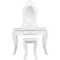 Friseur Tisch Herzen Kinder - Make-up Schminktisch - mit Hocker - weiß – Bild 2