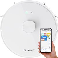 Auronic Staubsaugerroboter - mit Wischfunktion - WiFi und App - Ladestation - Haustiere - Wischroboter - Lasernavigation - Weiß – Bild 2