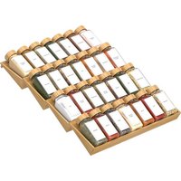 Noswo Gewürzregal-Schublade - 4 Schichten - für 28 Gewürzdosen - Edelstahl - Gewürzorganisation - Küchenschubladen-Organisation - Bambus – Bild 2