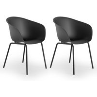 ScanMod Design 2er-Set Esszimmerstühle - Bis zu 120 kg - 79 x 58 x 53 cm - Schwarz – Bild 2