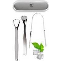 Nuvance - Professioneller Zungenschaber - 3 in 1 Set - für die Mundpflege - Zungenreiniger - Zungenschaber - Zungenschaber - Edelstahl – Bild 2