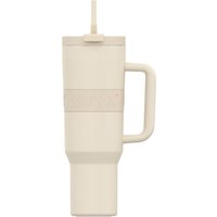 2 Liter - Wasserflasche für Kinder & Erwachsene - Thermosbecher Reisebecher - Motivationstrinker - Trinkbecher für die Schule - Beige