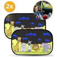 Nuvance - Auto-Sonnenblende - 2 Stück - mit UV-Schutz für Baby und Kind - Sonnenschutz für die Seitenscheiben - selbstklebend - Einheitsgröße - Tiere – Bild 2