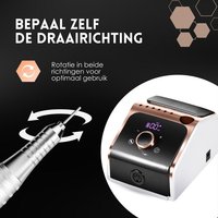 Beeperfect® Elektrische Nagelfeile Ultimate Edition - Nagelfräse - Maniküre- und Pediküre-Set - Kabellos - Inklusive 25 Bits 100 Schleifrollen und 5 Zubehörteile - Mit Fußpedal - 35000RPM – Bild 2