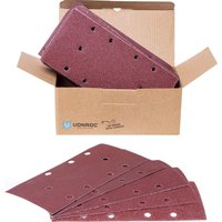 VONROC Schleifpapier-Set 92 x 187mm- 50 Stück - Für Schwingschleifer - Klettbefestigung – Bild 2