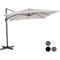 VONROC Premium Floating Parasol Pisogne 300x300cm - Inkl. Kreuzfuß & Schutzhülle - Quadratischer Sonnenschirm - 360° drehbar - Neigbar - UV-beständiges Tuch - Beige – Bild 2