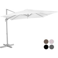 VONROC Premium Floating Parasol Pisogne 300x300cm - Inklusive Kreuzfuß & Schutzhülle - Quadratischer Sonnenschirm - 360° drehbar - Neigbar - UV-beständiges Tuch - Weiß – Bild 2