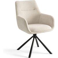 Furnihaus Esstisch-Drehstuhl Olivia mit Armlehne Beige Stoff – Bild 2