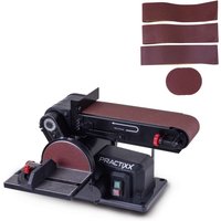 Band- und Tellerschleifer PX-BTS-370 Practixx - Schleifmaschine für Holz | 370W | Ø150mm Schleifteller | Bandlänge 100x915mm | inkl. 6-tlg Schleifset – Bild 2