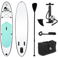 Pacific SUP - Aufblasbares Stand Up Paddel Board - Premium Version - 305cm - 100kg Tragkraft - Grün/Weiß – Bild 2